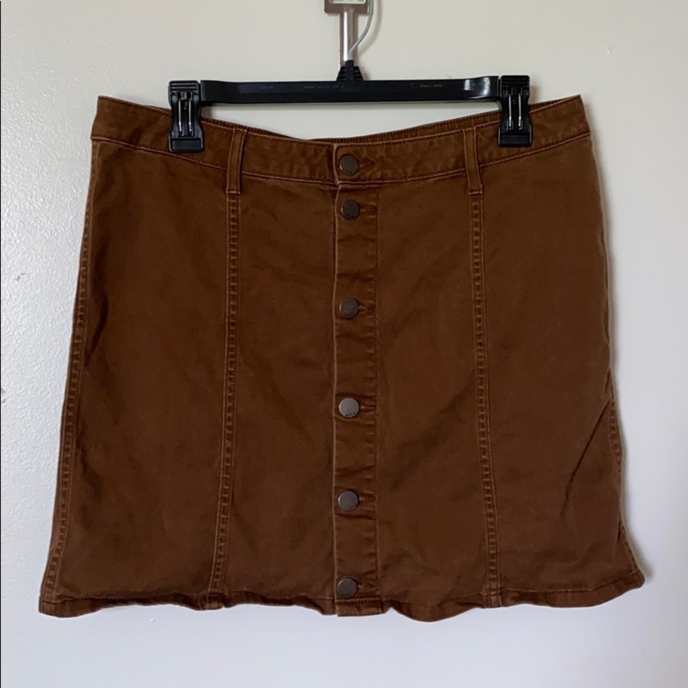 Brown Button Down Stretchy Skirt!
